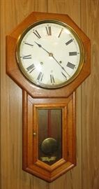 Vintage Oak Regulator Wall Clock