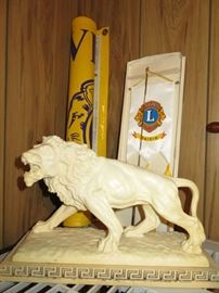 A. Santini Signed Resin Lion Sculpture