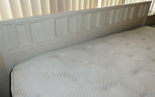 King Size White Wood Head Board