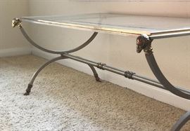 Mason Jansen style rams' head steel coffee table