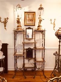 another fantastic Victorian brass & onyx stand