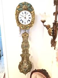 French antique wall clock