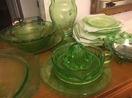 Green Depression Glass!