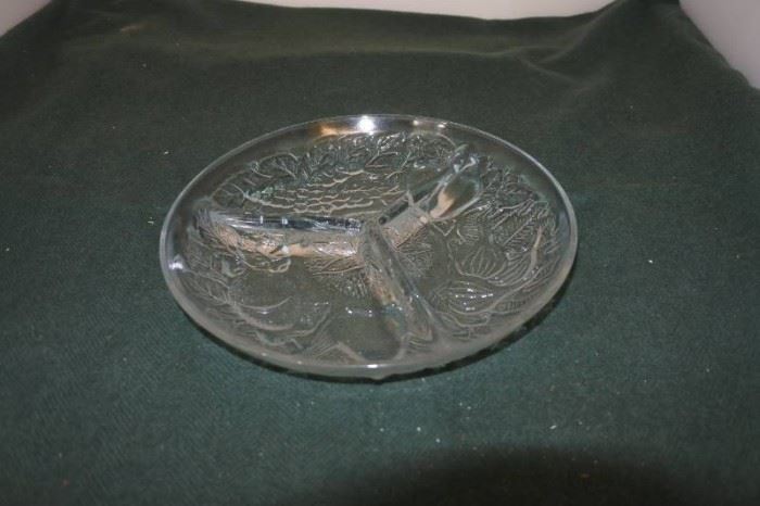 Decorative Fruit Glass Relish Tray