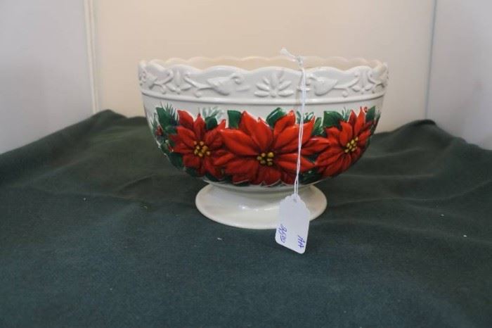 Holiday Poinsettia Serving Bowl