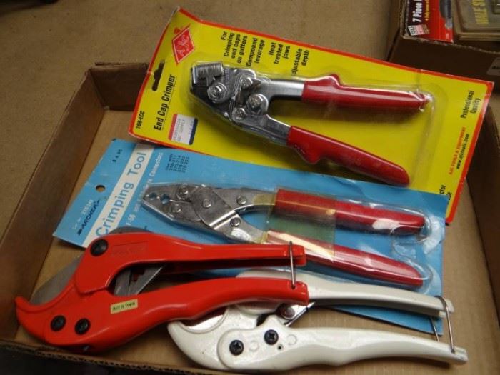  Lot of crimpers,  pvc pipe cutters.