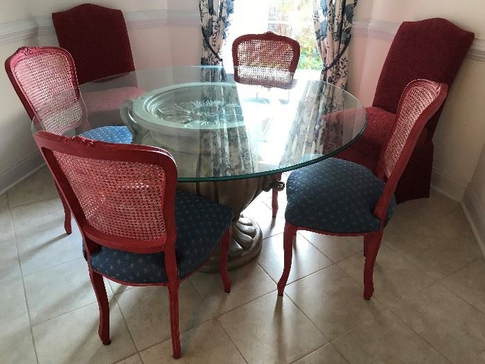 Glass top table / 4 Chairs $ 226.00