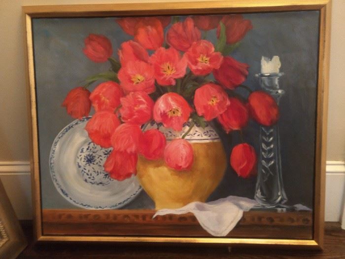 Original still life by Atlanta artist, Ellen Bayley (1935 - 2018).