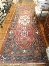 Vintage hand woven Persian Hamadan runner, measures 12' 4" x 4' 4".