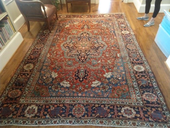 Stunning vintage, hand woven Persian Bakhtiari rug, measures 10' x 7' 4".