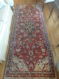 Vintage hand woven Persian Mahal runner, measures 9' 5" x 3' 7".