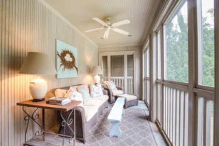 View of the master bedroom screened porch.