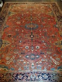 GORGEOUS antique Persian Serapi, measures 9' 11" x 12' 10".