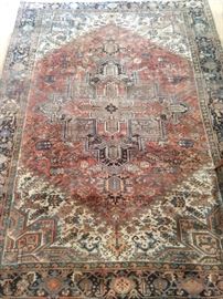 Yet another gorgeous vintage Persian Heriz rug, hand woven, measures 8' x 10' 4".