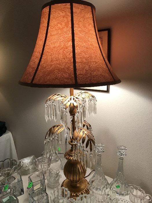 MCM Palm Tree Lamp with crystals