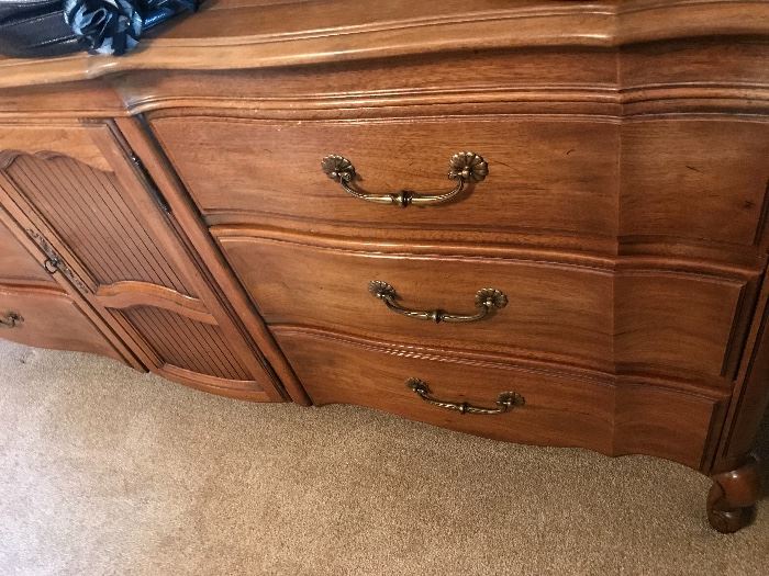 Vintage French Provincial Dresser with Mirror