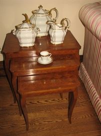 Sadler coffee set, nesting tables
