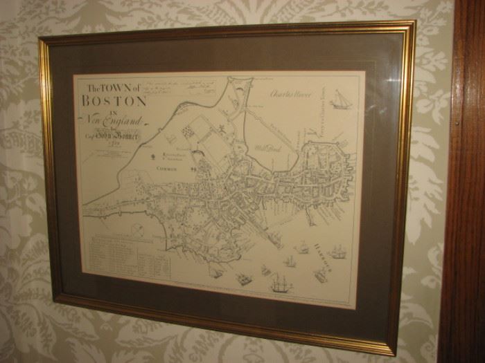 Vintage map of Boston