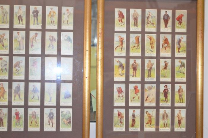 Assorted Framed Tobacco Cards. Jockies, Golf, Soccer, Rugby, and Military $140 and Up