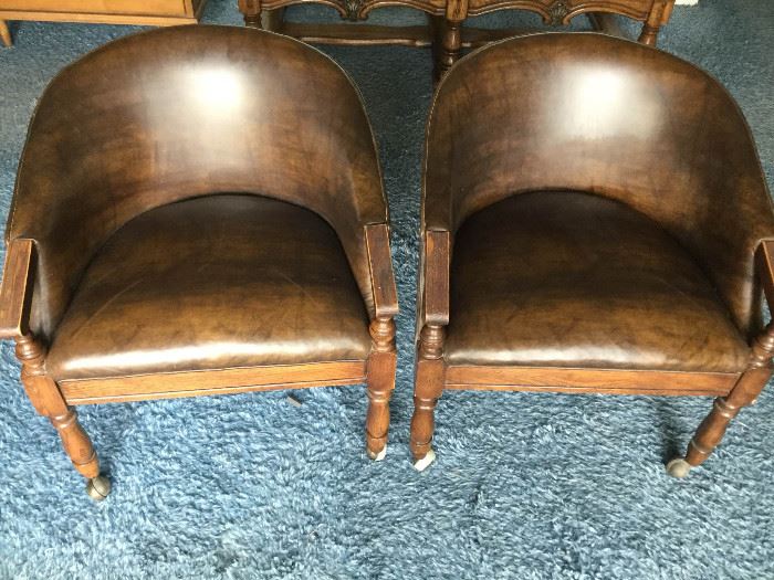 Vintage Leather Barrel Chairs 1970s https://ctbids.com/#!/description/share/86921