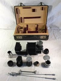 Vintage (circa 1958) Leica, Bellows Focusing Device UXOOR & Visoflex l finder with Case.   https://ctbids.com/#!/description/share/86939