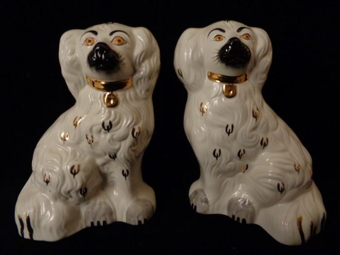Pair Beswick England Staffordshire spaniel dog figurines