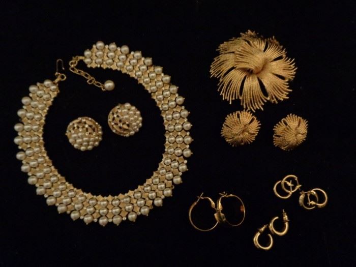Vintage Trifari and Monet costume jewelry