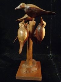 Vintage folk art bird carving