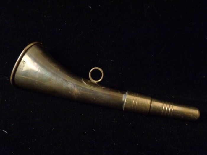 Vintage brass hunting horn