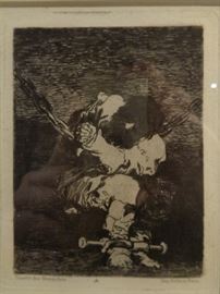 Francisco Goya restrike etching, 19th C.