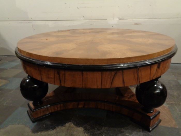 Large Art Deco round coffee table