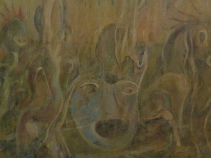 Windsor Utley (1920-1989) "The Dream", 1952. Oil on Canvas/ Board