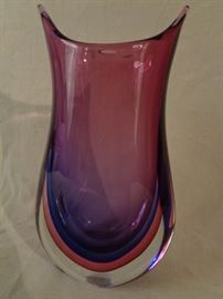 Murano Sommerso glass vase possibly Flavio Poli