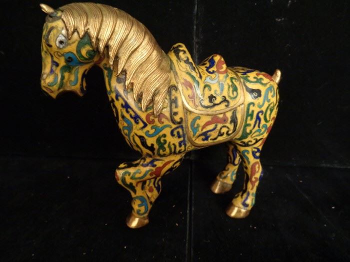 Chinese cloisonne horse figure
