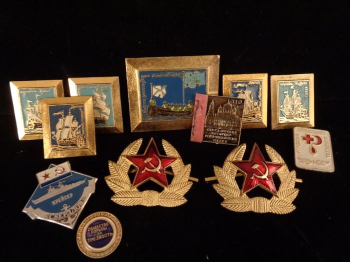 Collection of vintage Russian USSR pins