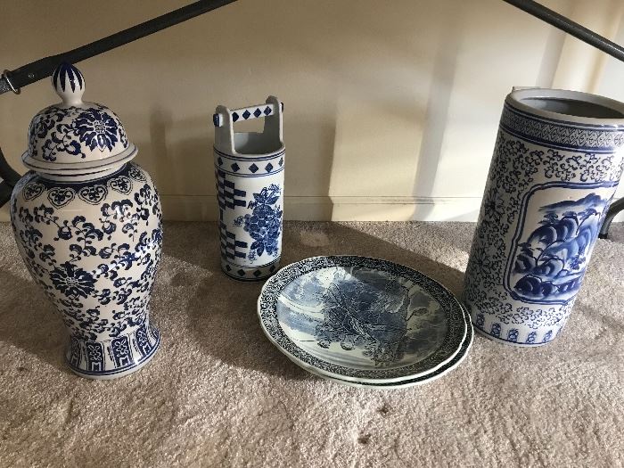 These are larger pottery pieces and hanging wall plates