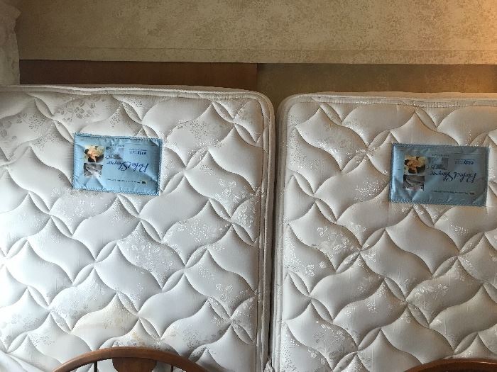 Pair of Serta Perfect Sleeper "Montclair" Twin Mattresses " Frames and box springs included