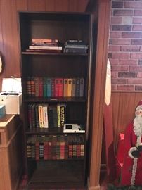 Five shelf bookcase and books