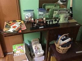 2nd Bedroom - sewing machine in cabinet - sewing supplies