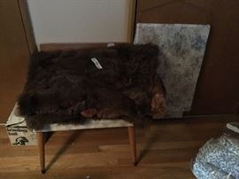 Mid Century Modern Chair and throw