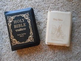 Illustrated bible on left