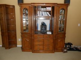 Super nice solid wood 5 pc entertainment center