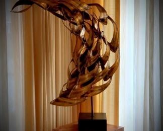Bijan steel and brass sculpture