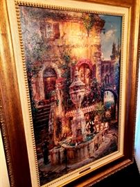 hand embellished giclee by Cao Yong