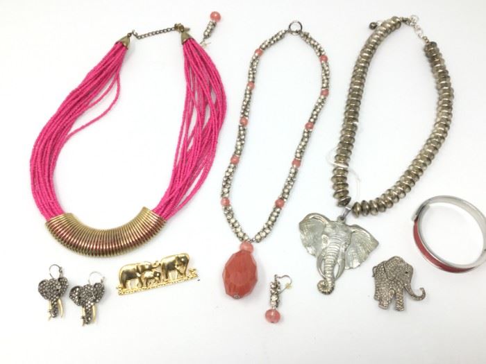 Pink and Elephant Costume Jewelry https://ctbids.com/#!/description/share/86834