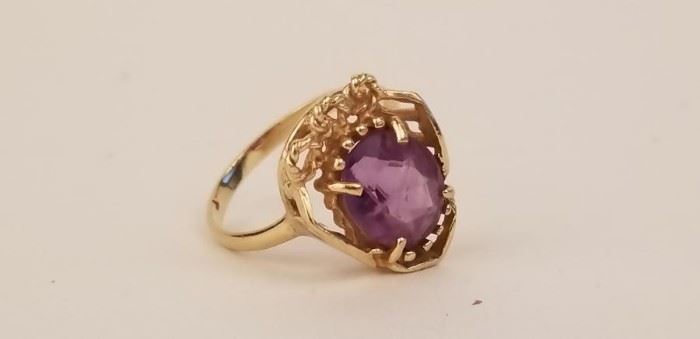 Amethyst Ring, 14K, Size 4 3/4 https://ctbids.com/#!/description/share/87873