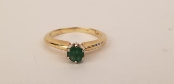 Emerald Ring, 14K, Size 2 https://ctbids.com/#!/description/share/87874