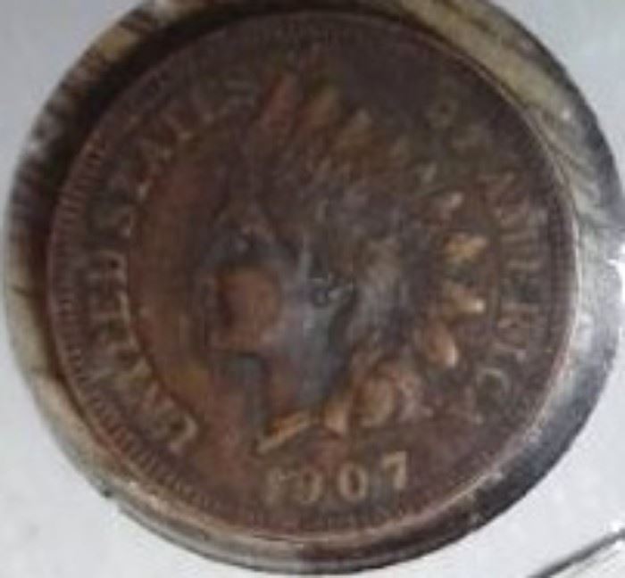 1907 Indian Head Penny, VF Detail