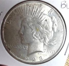 1923 Peace Dollar, BU Detail