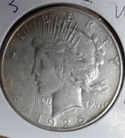 1925 S Peace Dollar, VF Details